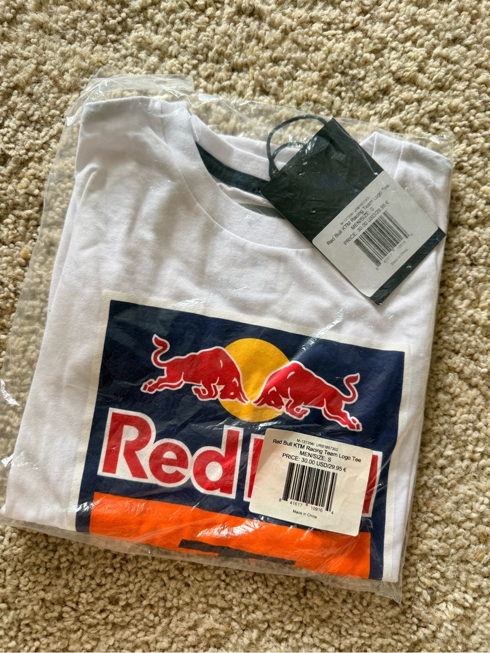 Red Bull KTM Racing Team Logo T-Shirt White Men’s S New Sealed Package